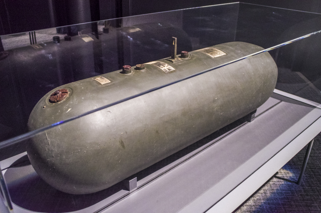 岐阜かかみがはら航空宇宙博物館の飛燕用燃料タンク