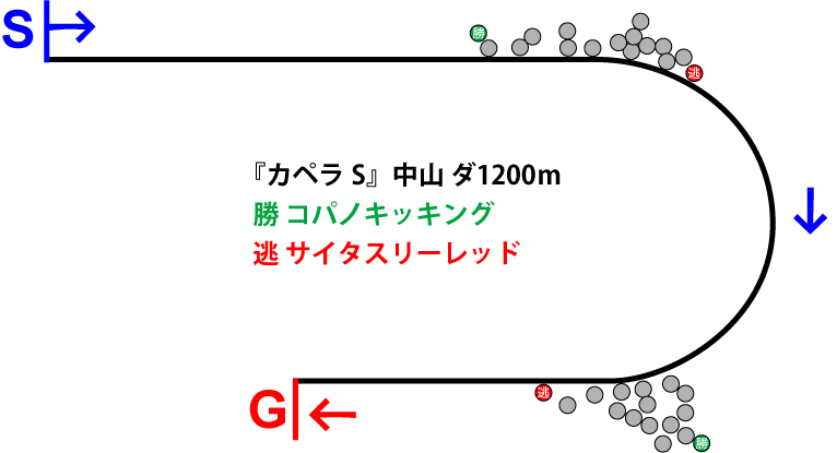 カペラステークス2018年のレース展開位置取り図