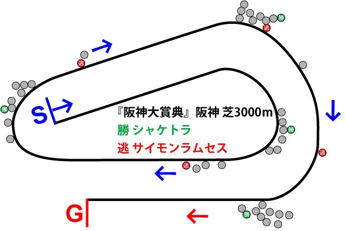 阪神大賞典2019年のレース展開位置取り図