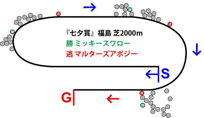 七夕賞2019年のレース展開位置取り図