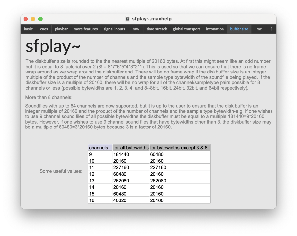 sfplay~のディスクバッファサイズ設定 - 丸井綜研