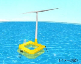 日立造船の浮体式洋上風力発電設備の完成予想図
