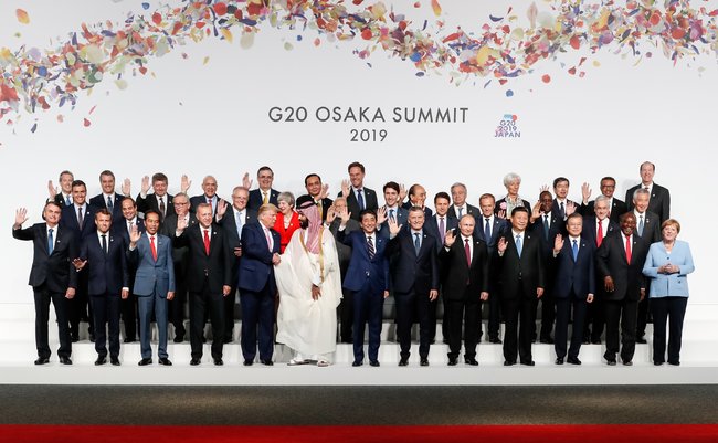 (Osaka - Japão, 28/06/2019) Presidente da República, Jair Bolsonaro, durante foto de família dos Líderes do G20.Foto: Alan Santos / PR