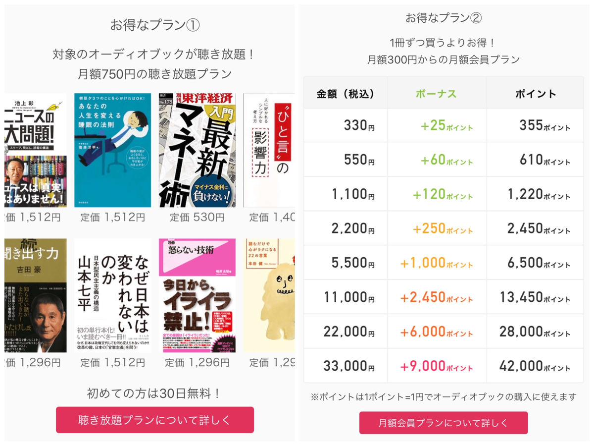日本 Audio.pdf 【audiobook.jp】オーディオブックで本を聴こう!ながら聴きでスキマ時間を有効活用できる♪ - アメリカ生活いろはのい