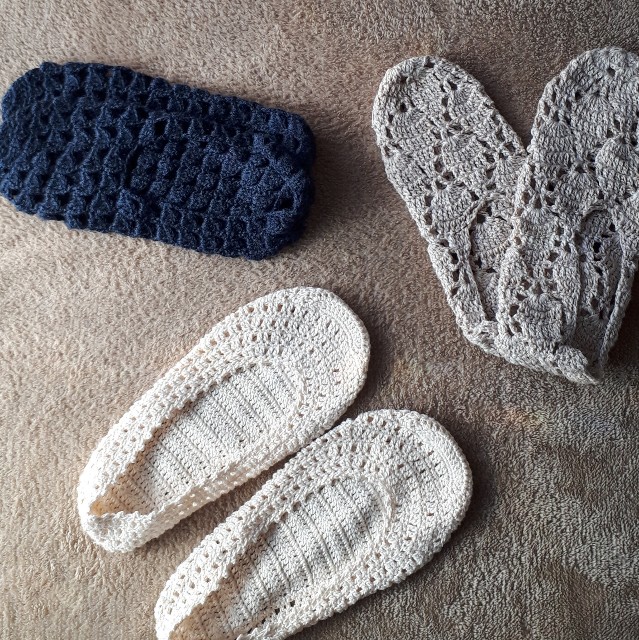 手編みフットカバー3種 画像あり こつこつ生きる アラフォー女子の編み物と日常の記録