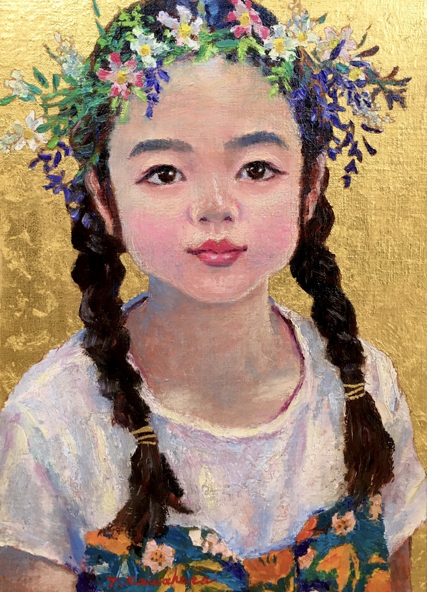 花冠の少女」油彩画 - 青空のアトリエ