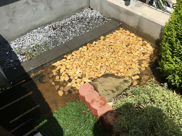 プールの水をひっくり返した直後