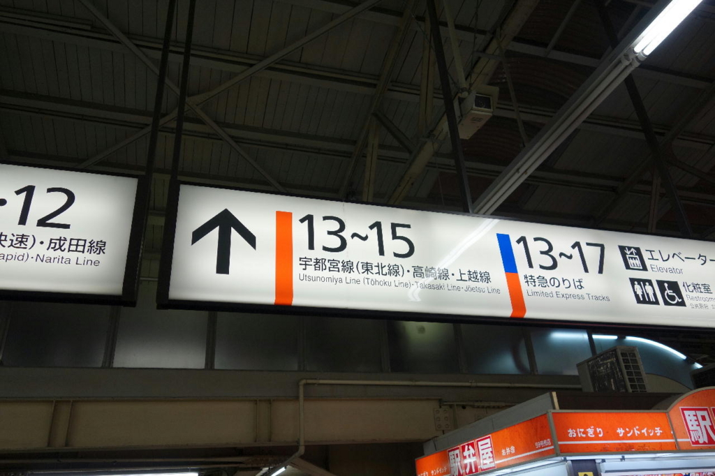 上野駅中央改札口付近の乗り場案内