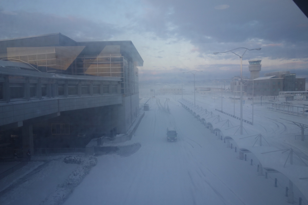 仙台国際空港(平成30年1月23日) 雪景色の仙台国際空港(平成30年1月23日)
