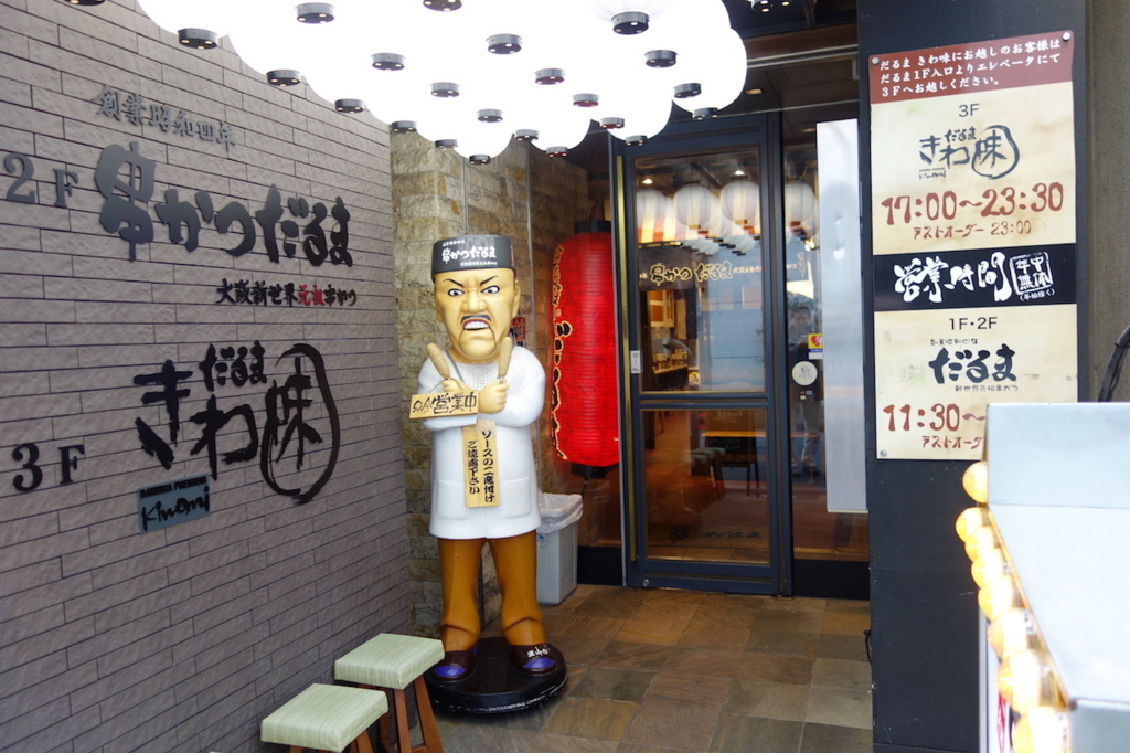 串かつ だるま 北新地店(正面) 正面から見た串かつだるま北新地店