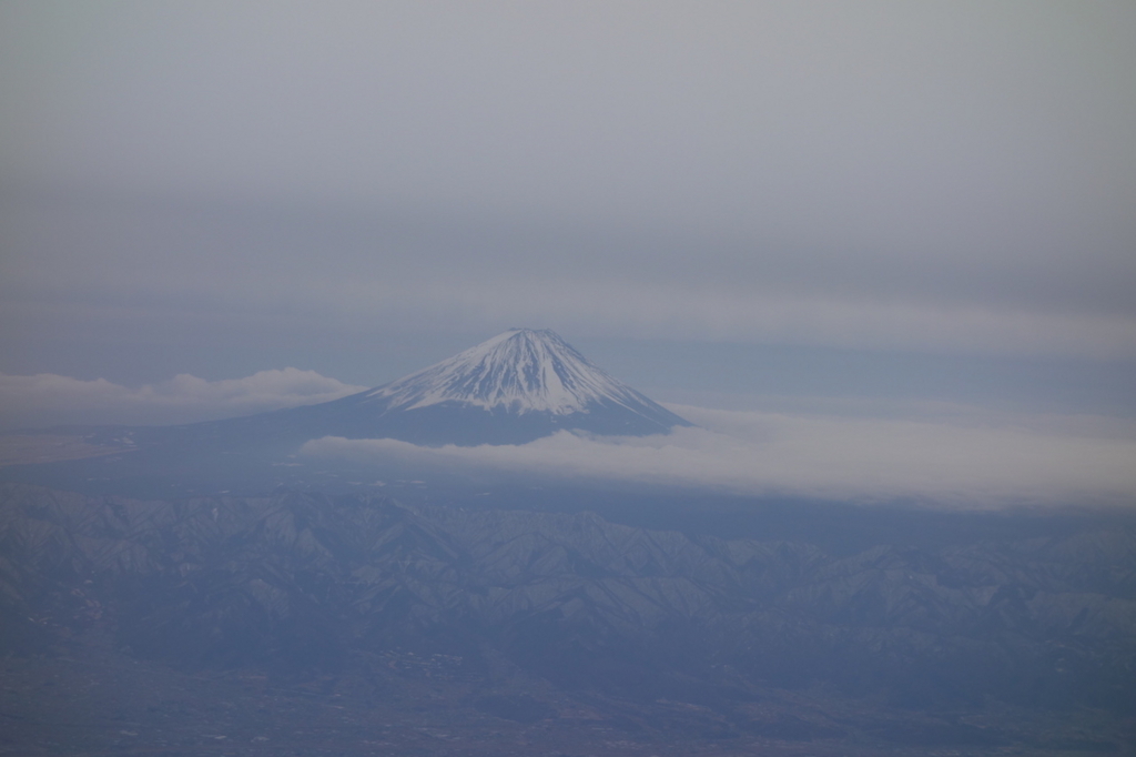 ANA732便から見た朝の富士山（平成30年2月21日）