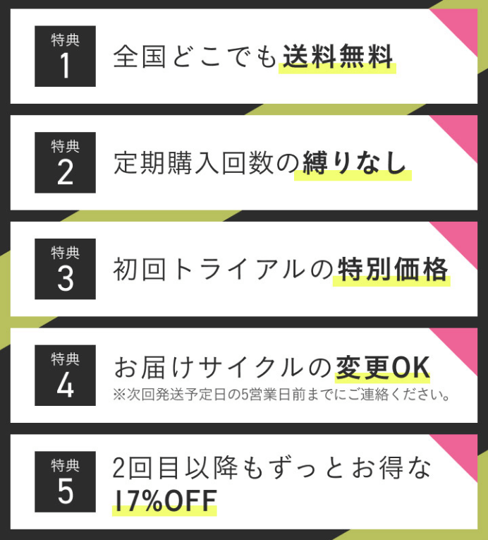 GMBTダイエットティー定期お届けコースは5大特典