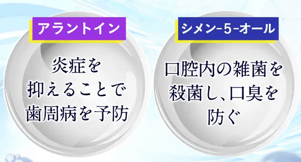 ブレスマイルウォッシュは2つの有効成分