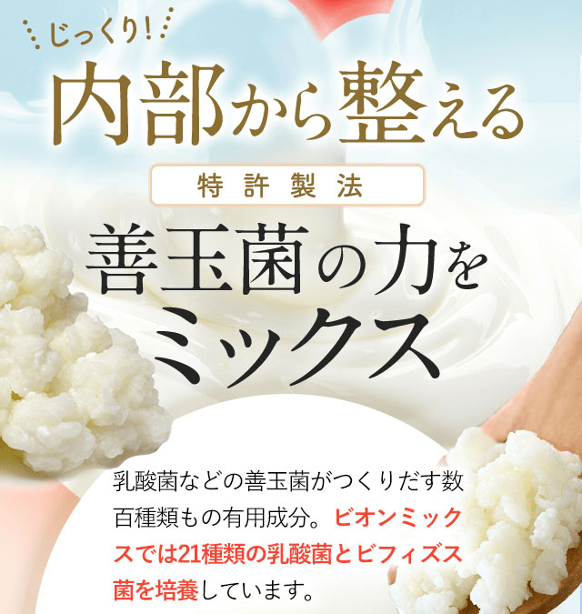 ビオンミックスは善玉菌の力をミックス