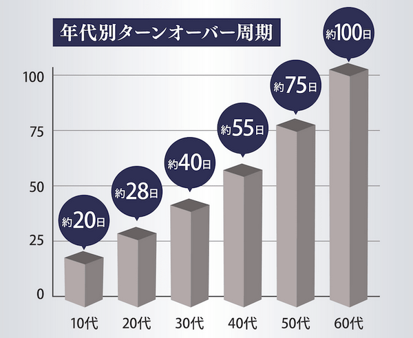 ナノポロンが肌のターンオーバー周期を整える