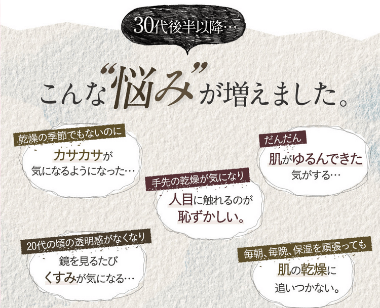 30代以降のお肌の悩み