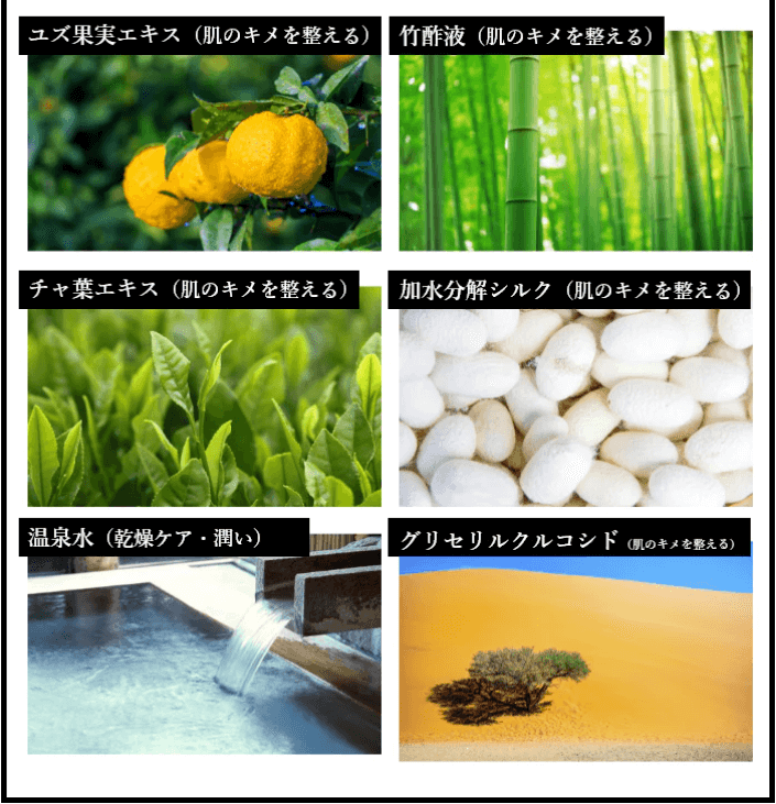 エスフォルノは6つの美容成分
