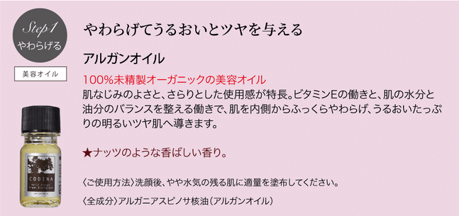 コディナアルガンオイルの使い方