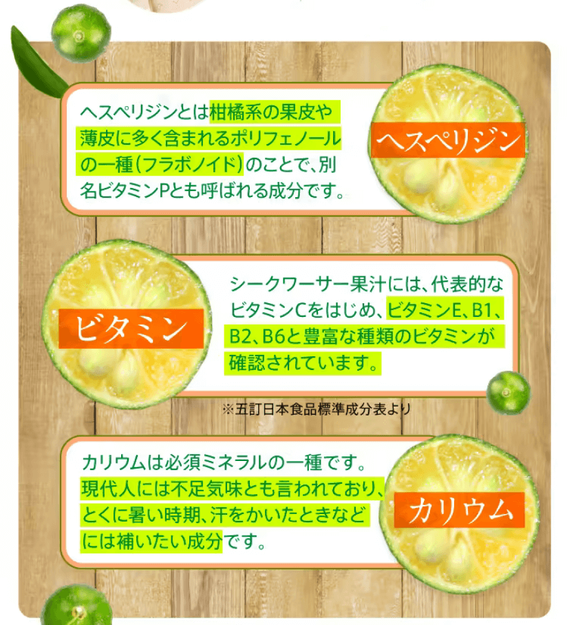 青切りシークヮーサー100は栄養満点