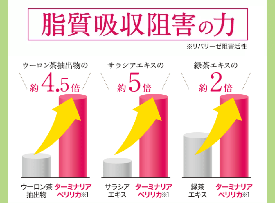 ターミナリアスリムは脂質吸収阻害力もすごい