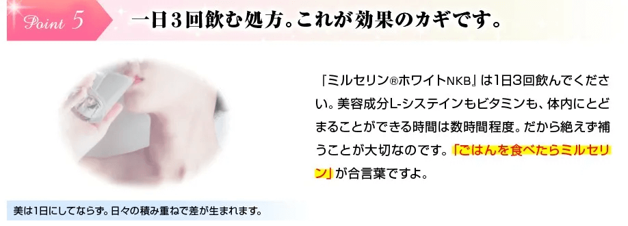 ミセリンホワイトは1日3回