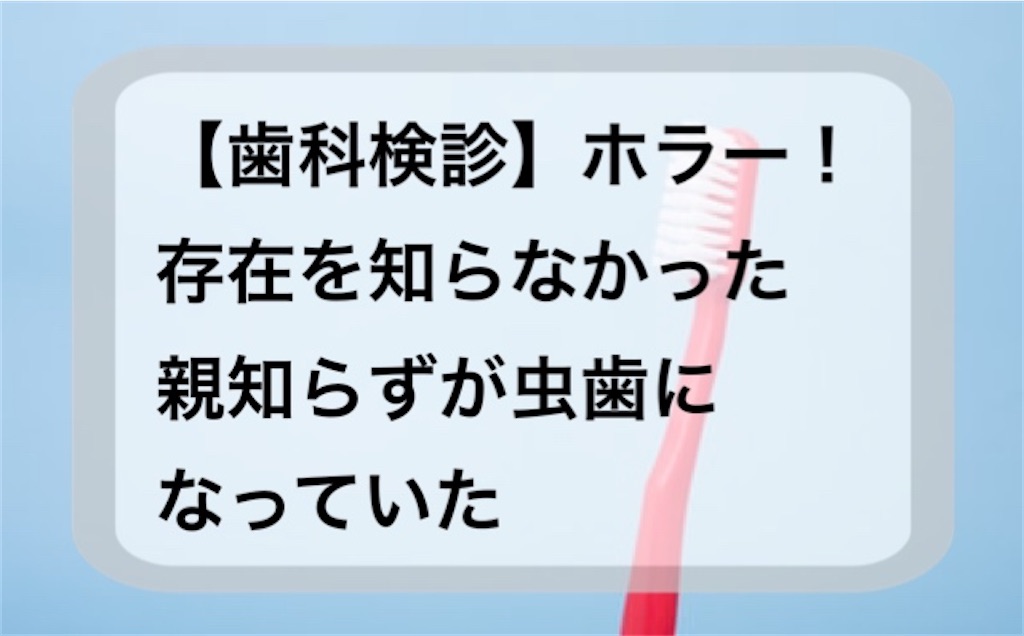 歯科検診 ホラー 存在を知らなかった親知らずが虫歯になっていた 360 Days