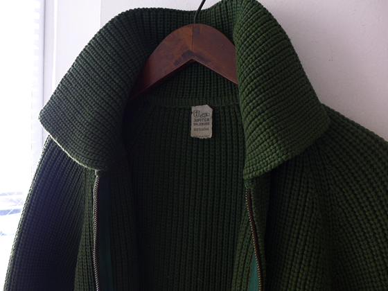 1950s Vintage German Zip-Up Wool Cardigan ヴィンテージジップ