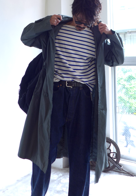 1960s Vintage U.S.Army Green Cotton/Nylon Quarpel Raincoat