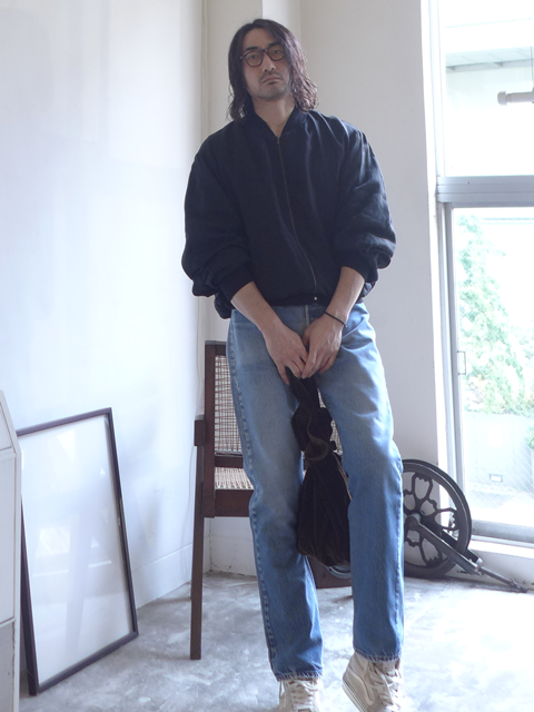 24SS comoliリネンWクロスジップブルゾン(3)ブラック - ANNE-TRE 24SS comoliリネンWクロスジップブルゾン(3)ブラック - ANNE-TRE