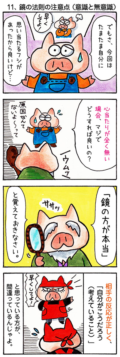 感情と鏡の法則についての漫画