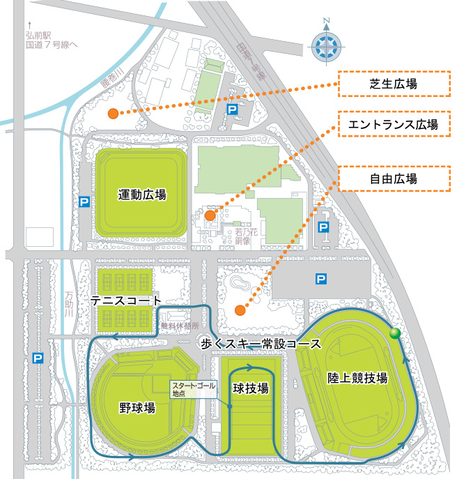 弘前市運動公園のマップ