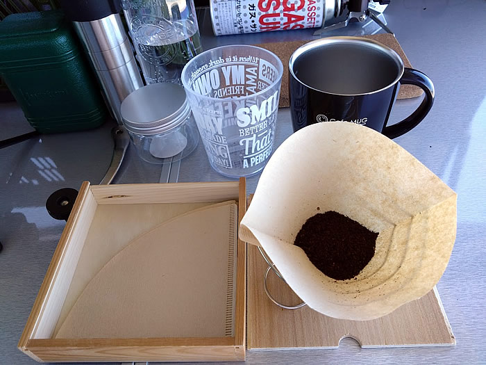 挽いたコーヒー豆