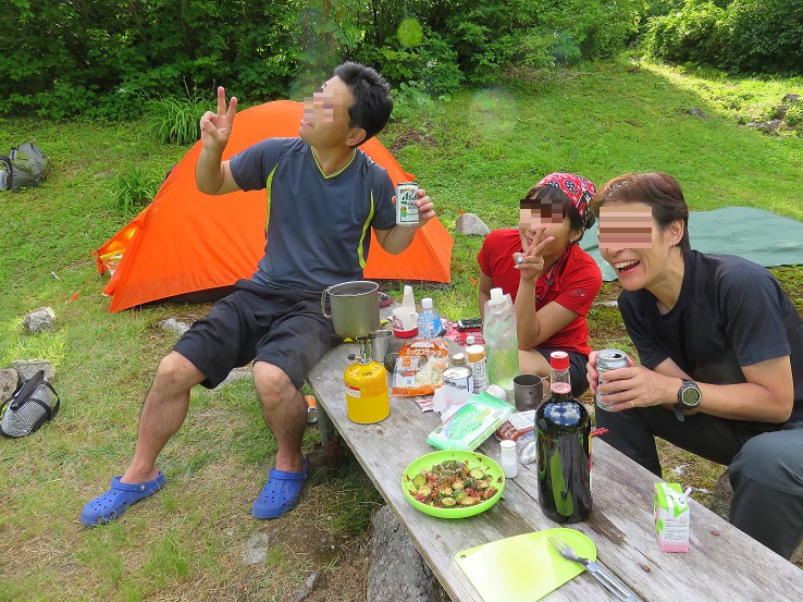 テント泊初日宴会