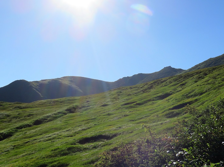 以東岳の山頂が遠い風景
