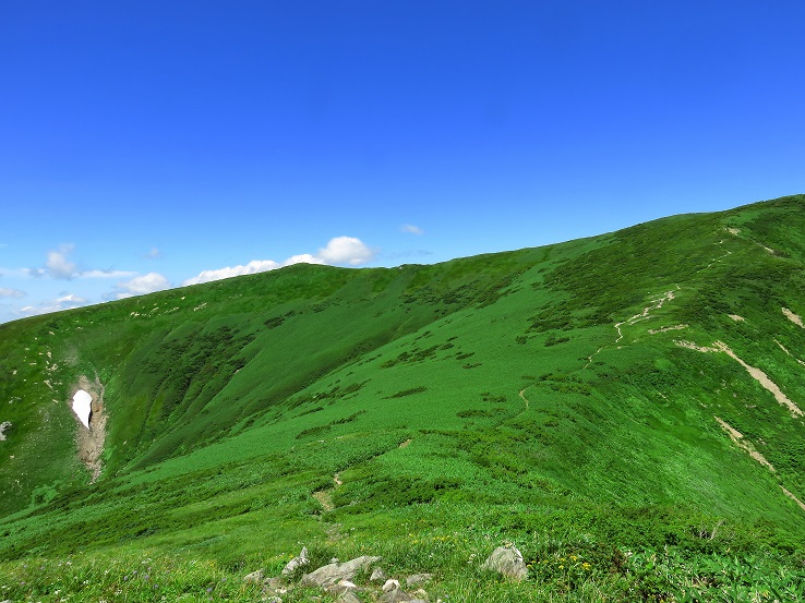 寒江山への登り斜面の様子