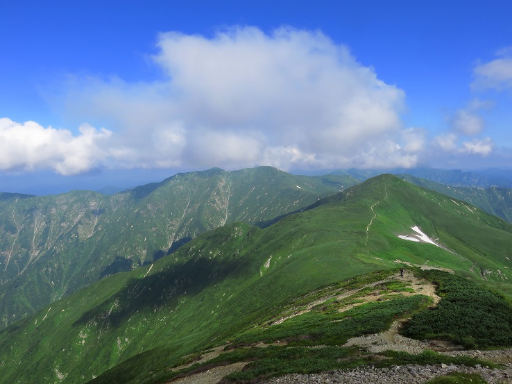 朝日連峰の稜線が一望