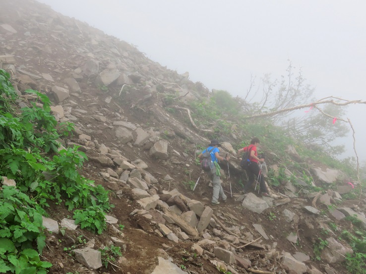 妙高山から高谷池ヒュッテ登山道道が悪い