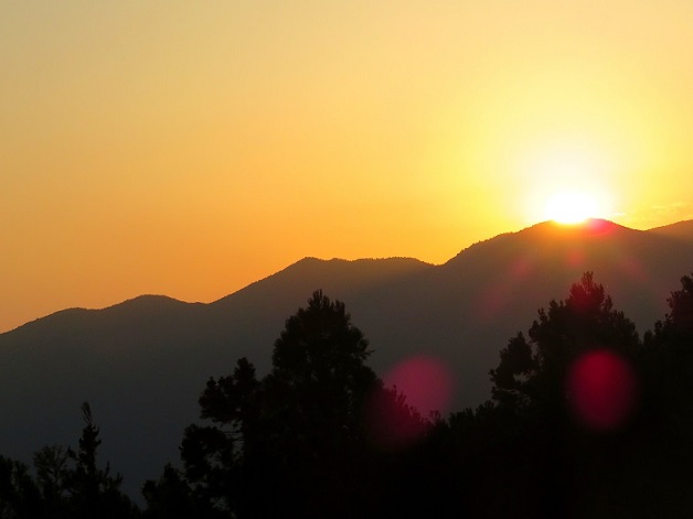 那智高原からの夕日