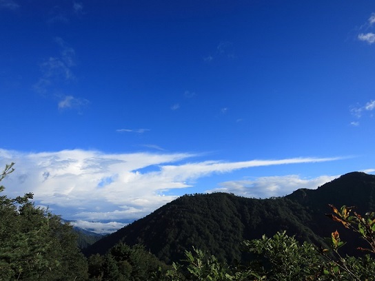 大嵓尾根の急登ルート上の景色