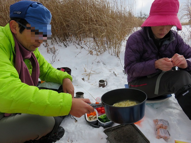 鉄砲木ノ頭の山頂食事