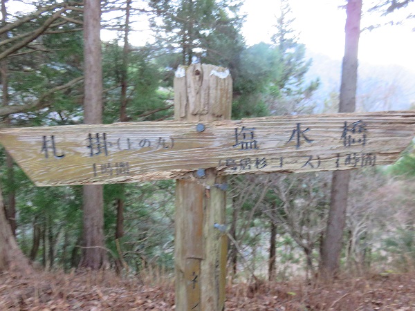 雨量観測所から札掛道標