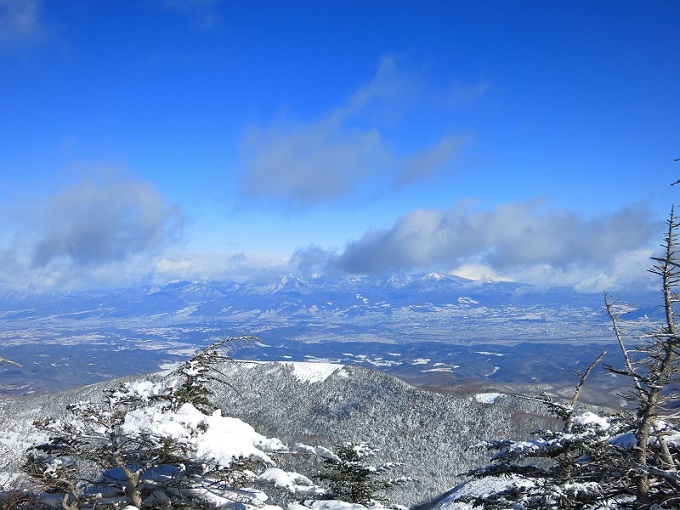 北横岳山頂から浅間山景色