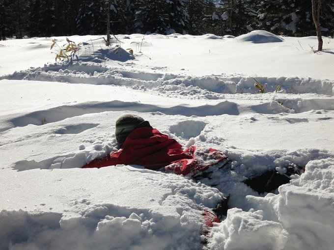 北横岳周辺でスノートレッキングの様子