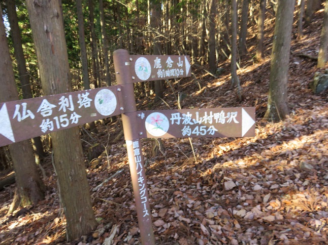 鹿倉山登山道、山と高原地図に記載のない分岐