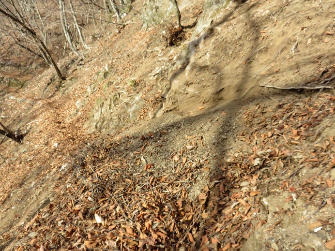 サオラ峠・三条の湯ルート土砂で登山道が消えていた箇所