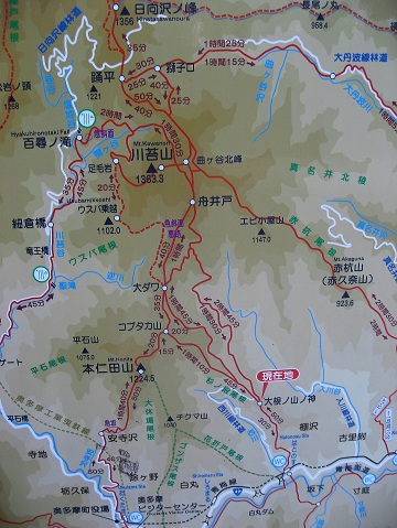 川苔山周辺の地図