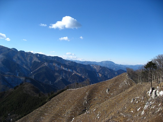 ウノタワ・大持山登山ルート上の禿山