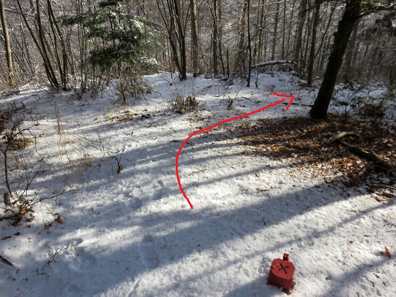 >大滝山の山頂から深沢峠・源次郎岳へ行くルート