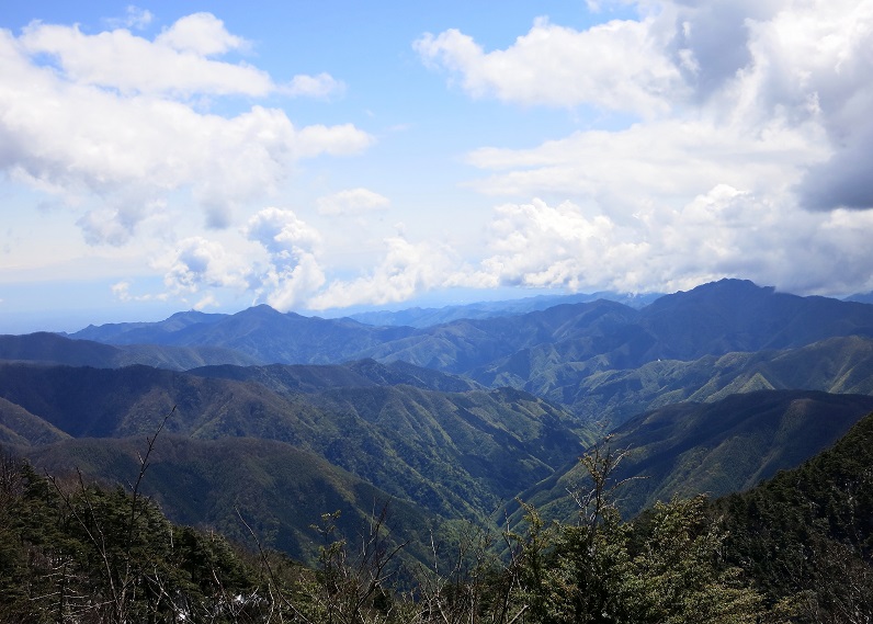 奥秩父の縦走路山深い景色