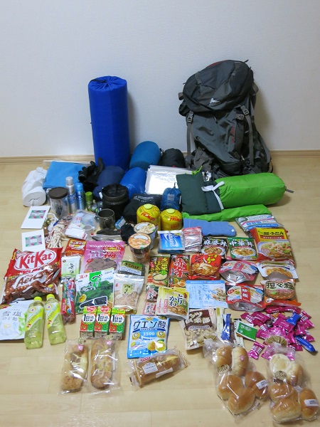 奥秩父縦走の４泊５日のテント泊装備